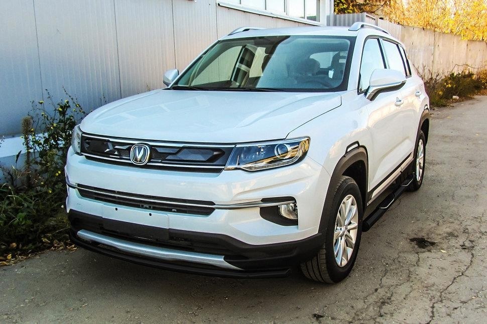 Slitkoff CHANCS35P-003B защита переднего бампера d42 черная Changan CS35 Plus (2019)