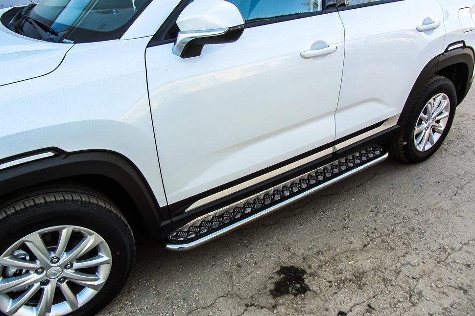 Slitkoff CHANCS35P-005 защита порогов d42 с листом Changan CS35 Plus (2019)