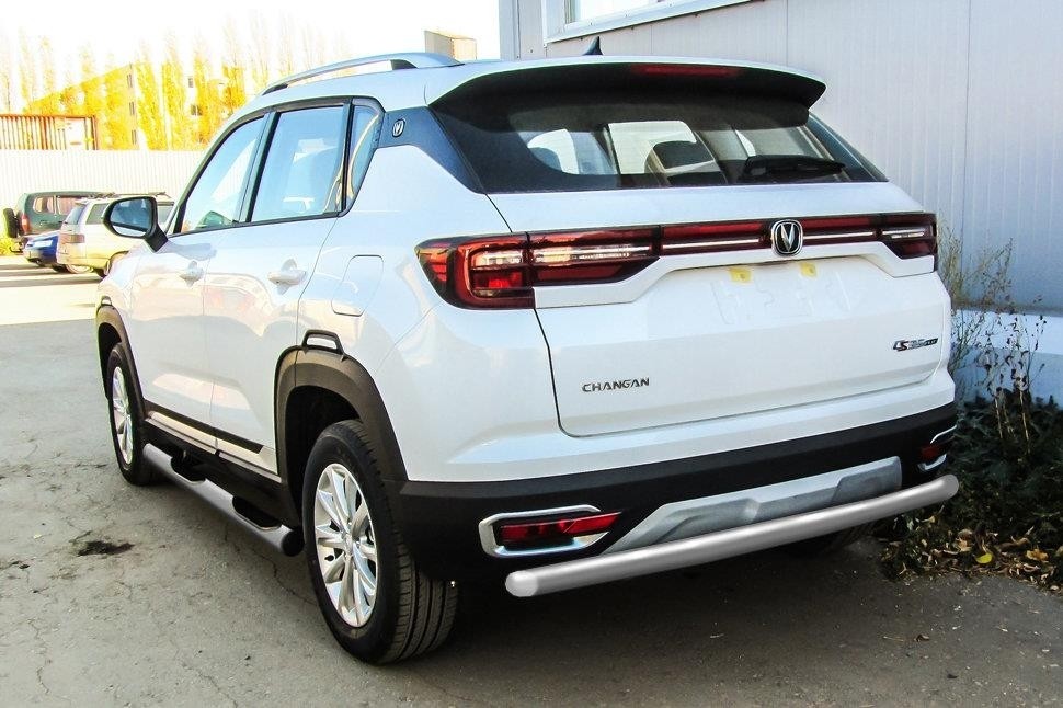 Slitkoff CHANCS35P-006S защита заднего бампера d57 серебристая Changan CS35 Plus (2019)