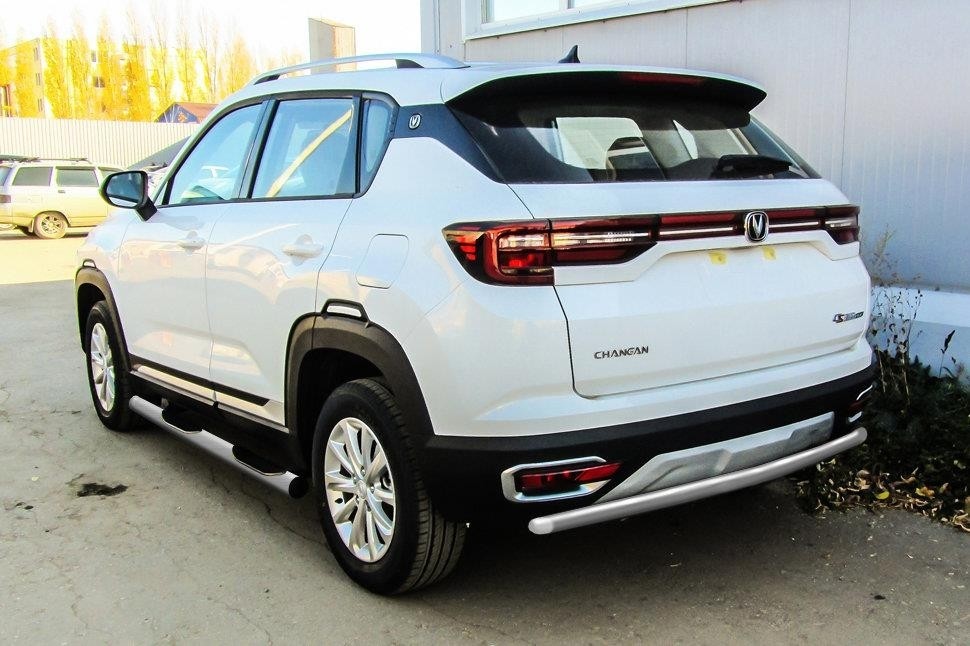 Slitkoff CHANCS35P-007S защита заднего бампера d42 серебристая Changan CS35 Plus (2019)