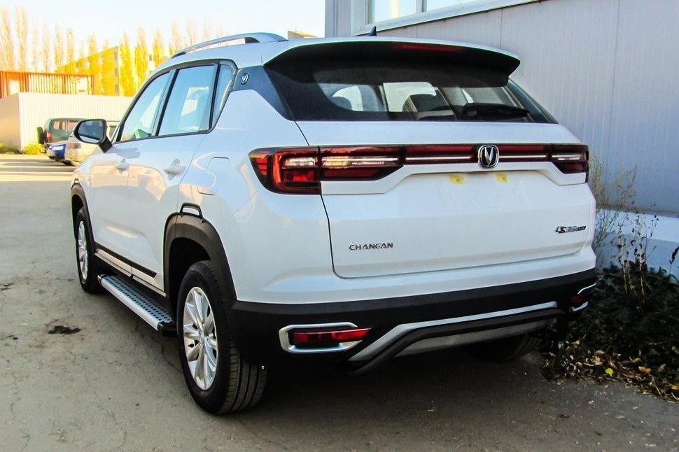 Slitkoff CHANCS35P-008B защита заднего бампера d42 "скоба" черная Changan CS35 Plus (2019)