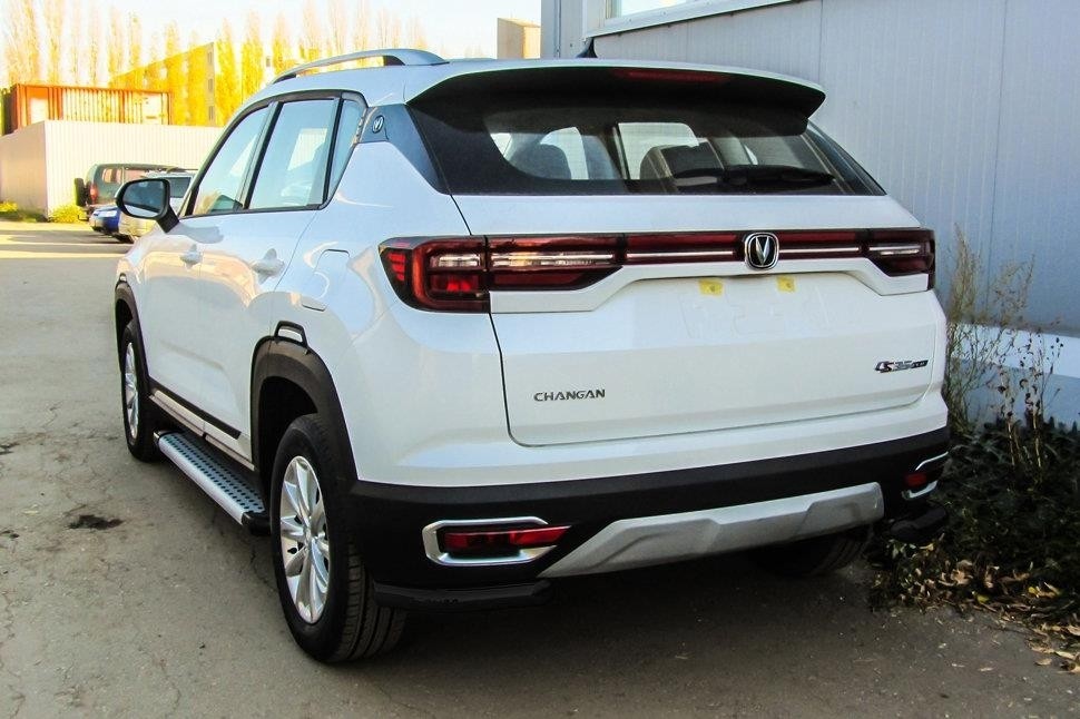 Slitkoff CHANCS35P-009B защита заднего бампера уголки d57 черные Changan CS35 Plus (2019)
