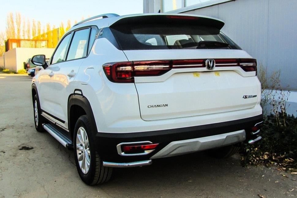 Slitkoff CHANCS35P-010 защита заднего бампера уголки d42 Changan CS35 Plus (2019)