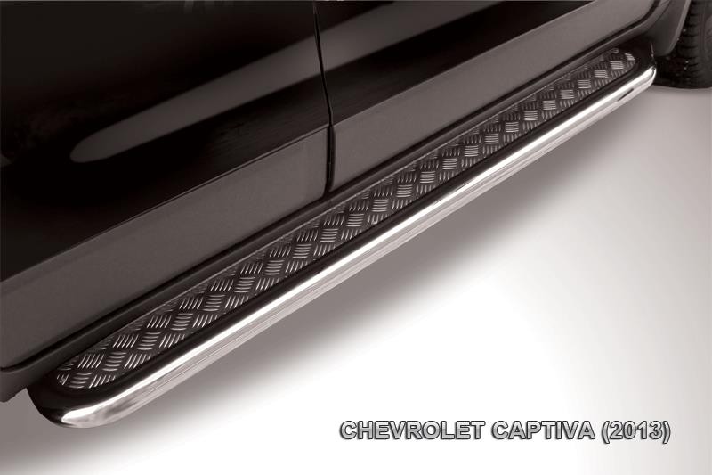 Slitkoff CHCap13-008 защита порогов d57 с листом усиленная Chevrolet Captiva (2013)