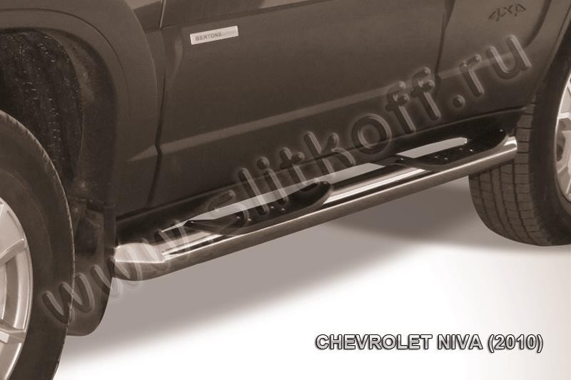 Slitkoff CHN10-006 защита порогов d76 с проступями Chevrolet Niva (2010)