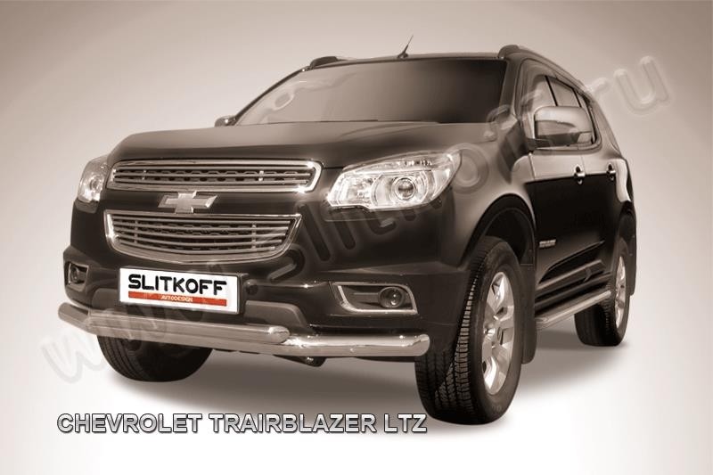 Slitkoff CHTB12-002 защита переднего бампера d76+ d57 двойная Chevrolet Trailblazer (2012)