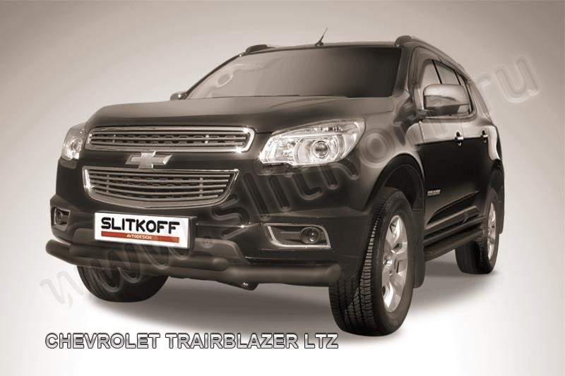 Slitkoff CHTB12-002B защита переднего бампера d76+ d57 двойная черная Chevrolet Trailblazer (2012)