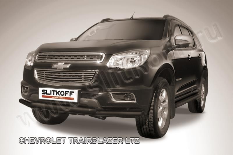 Slitkoff CHTB12-004B защита переднего бампера d57+ d57 двойная черная Chevrolet Trailblazer (2012)