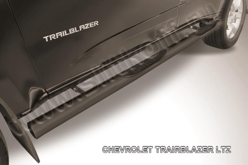 Slitkoff CHTB12-007B защита порогов d76 с проступями черная Chevrolet Trailblazer (2012)