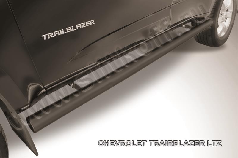 Slitkoff CHTB12-008B защита порогов d76 труба черная Chevrolet Trailblazer (2012)