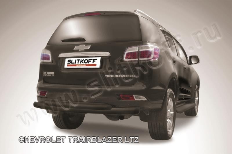 Slitkoff CHTB12-010B защита заднего бампера d76+ d57 двойная черная Chevrolet Trailblazer (2012)
