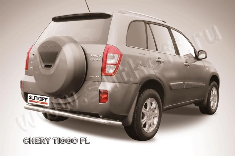 Slitkoff CT-FL-011 защита заднего бампера d57 длинная Chery Tiggo FL (2013)