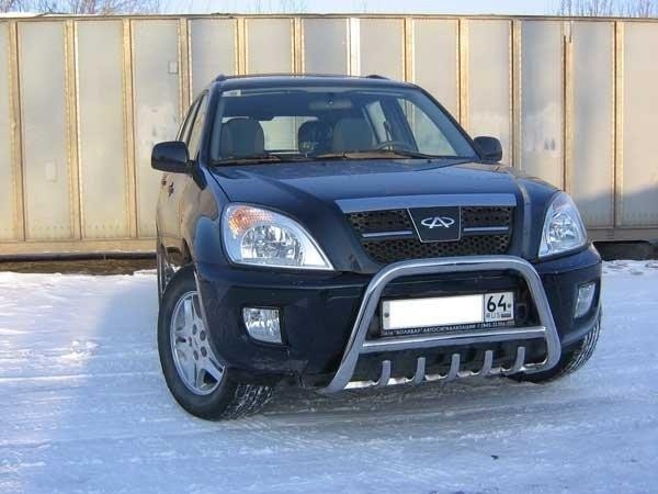 Slitkoff CT003 кенгурятник низкий d57 с защитой картера Chery Tiggo