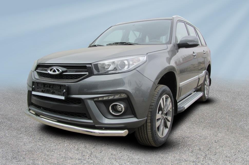 Slitkoff CT3-003 защита переднего бампера d57 Chery Tiggo 3 (2017)