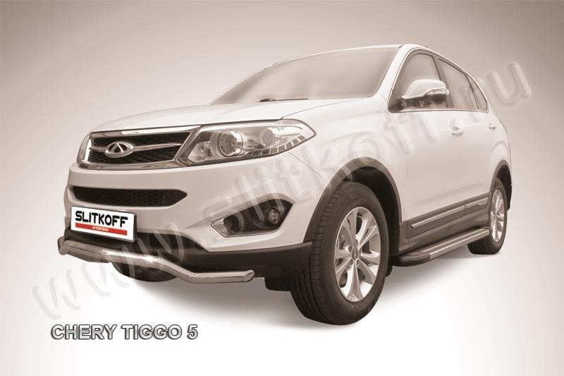 Slitkoff CT5-001 защита переднего бампера d57 "волна" Chery Tiggo 5