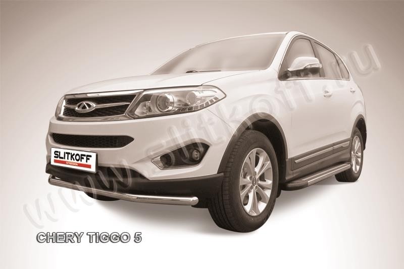 Slitkoff CT5-004 защита переднего бампера d57 Chery Tiggo 5