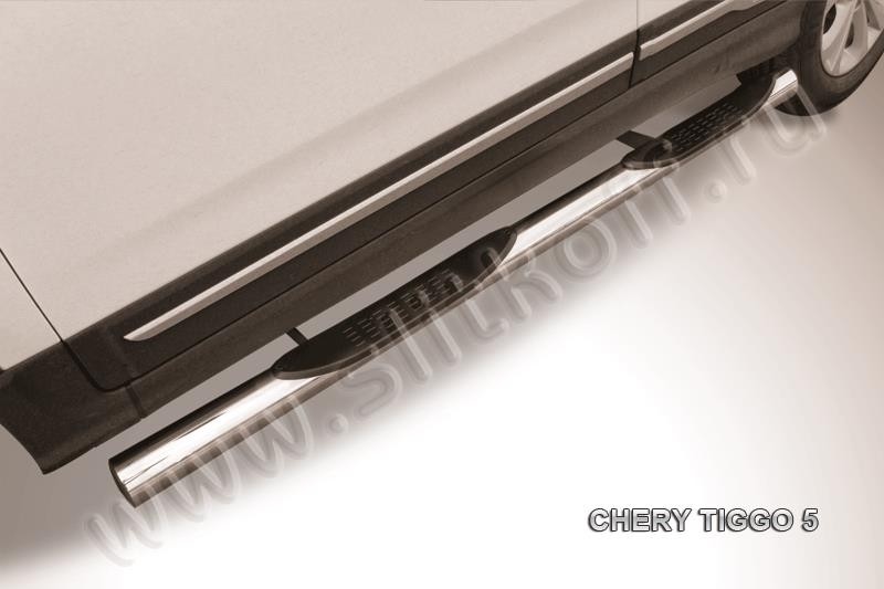 Slitkoff CT5-005 защита порогов d76 с проступями Chery Tiggo 5
