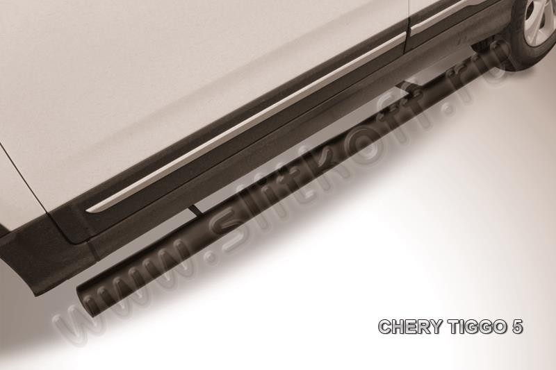 Slitkoff CT5-006B защита порогов d76 черная Chery Tiggo 5