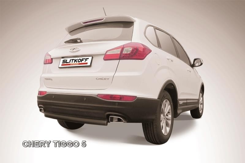Slitkoff CT5-010B защита заднего бампера d57 черная Chery Tiggo 5