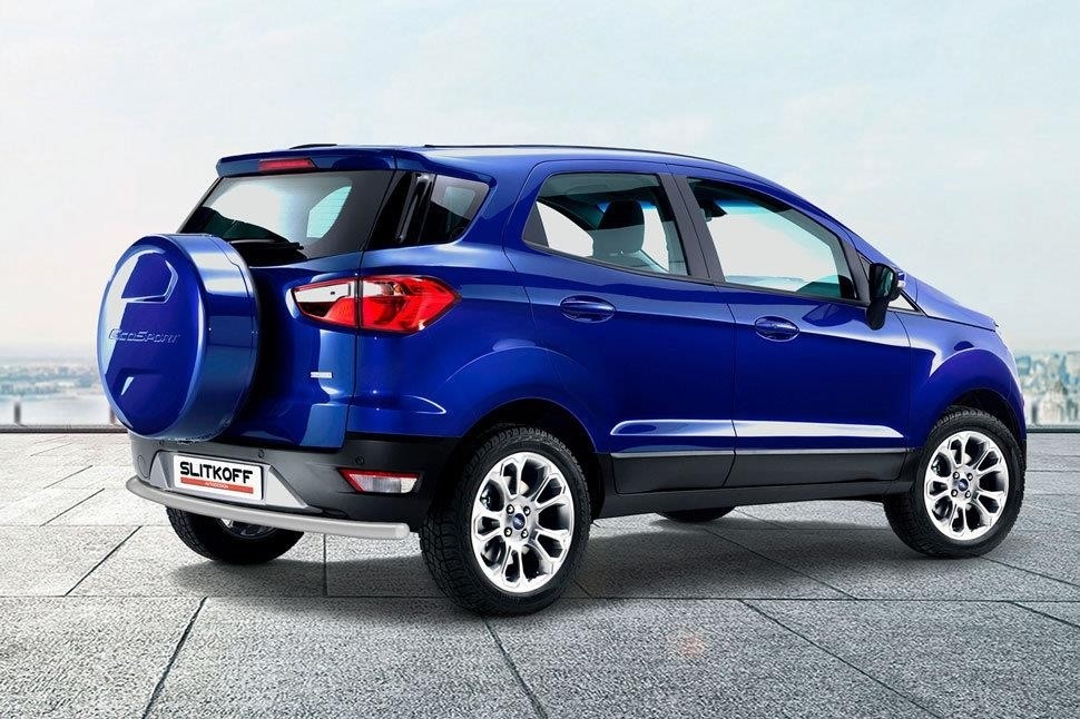 Slitkoff FES005S защита заднего бампера d57 серебристая Ford EcoSport (2017)