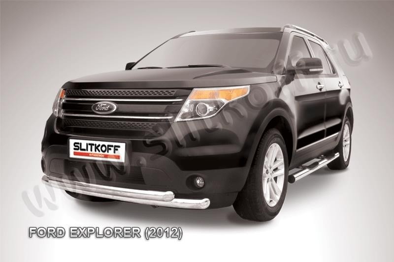 Slitkoff FEX001 защита переднего бампера d76+ d57 двойная Ford Explorer (2012)