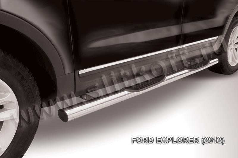 Slitkoff FEX005 защита порогов d76 с проступями Ford Explorer (2012)