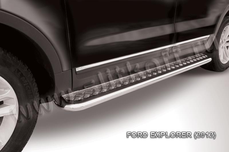 Slitkoff FEX007 защита порогов d57 с листом Ford Explorer (2012)