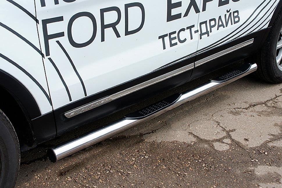 Slitkoff FEX15005 защита порогов d76 с проступями Ford Explorer (2015)