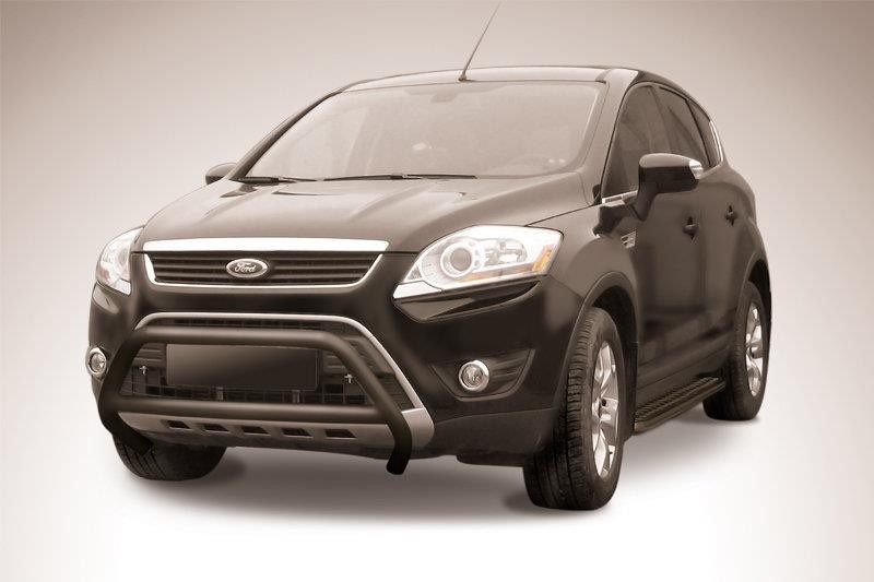 Slitkoff FKG003B кенгурятник d57 низкий с перемычкой черный Ford Kuga (2008)