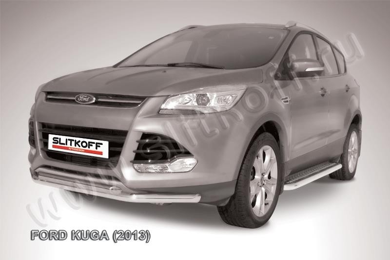 Slitkoff FKG13-003 защита переднего бампера d57+ d57 двойная Ford Kuga (2013)