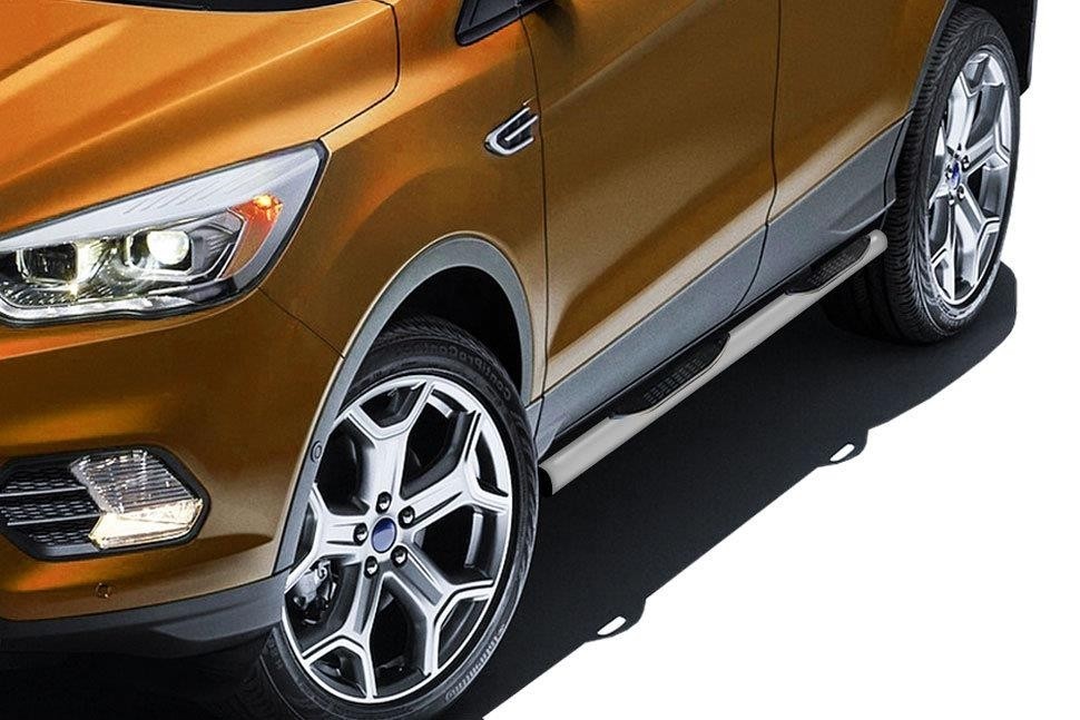 Slitkoff FKG16-006S защита порогов d76 с проступями серебристая Ford Kuga (2016)