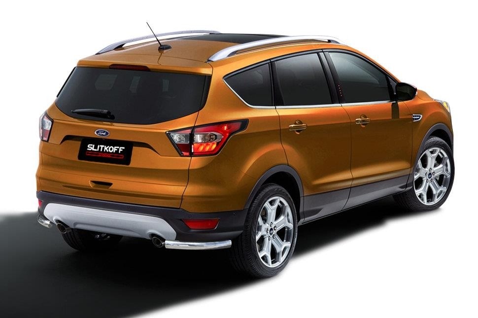 Slitkoff FKG16-009 защита заднего бампера уголки d57 Ford Kuga (2016)