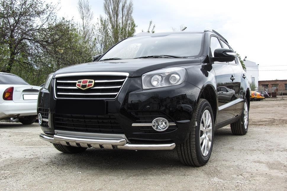 Slitkoff GAFX716001 защита переднего бампера d57+ d57 двойная с защитой картера Geely Emgrand X7 (2016)