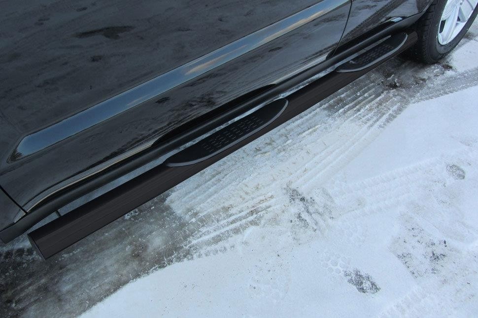 Slitkoff GAFX71608B защита порогов d76 с проступями черная Geely Emgrand X7 (2016)