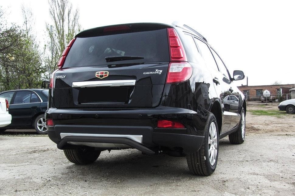 Slitkoff GAFX71616B защита заднего бампера d57 "скоба" черная Geely Emgrand X7 (2016)