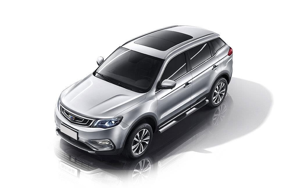 Slitkoff GEAT04S защита заднего бампера d76 с проступями серебристая Geely Atlas