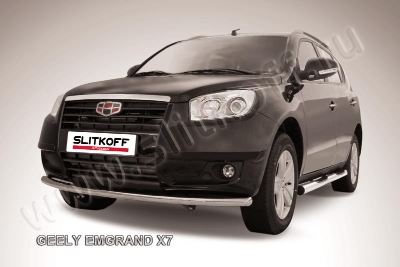 Slitkoff GEX7007 защита переднего бампера d57 радиусная Geely Emgrand X7