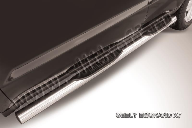 Slitkoff GEX7008 пороги d76 с проступями Geely Emgrand X7