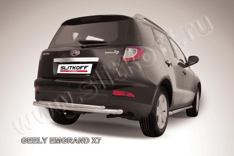 Slitkoff GEX7013 защита заднего бампера d57+ d42 двойная радиусная Geely Emgrand X7