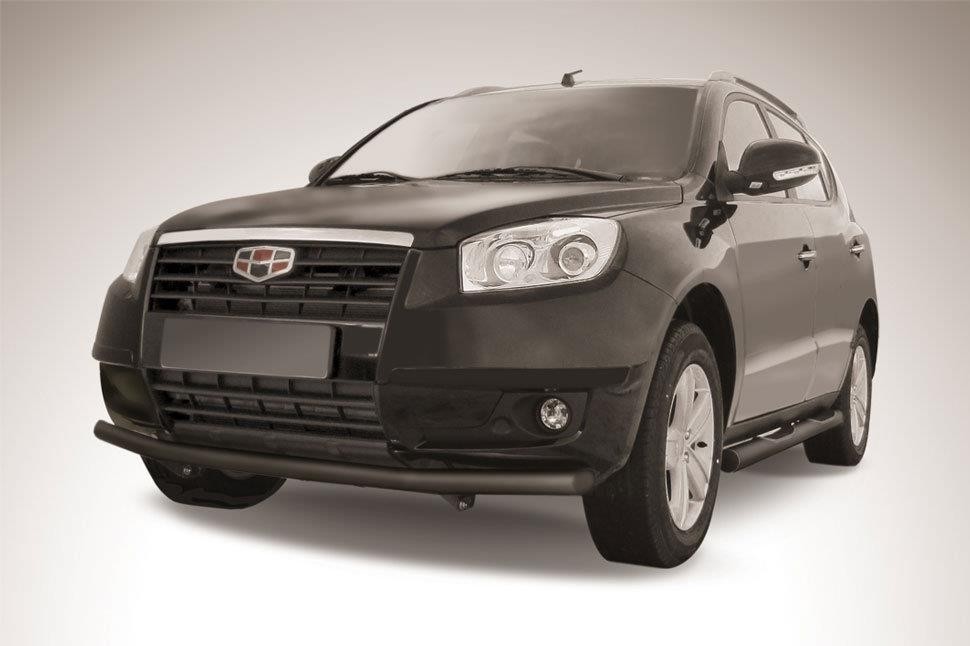 Slitkoff GEX705B защита переднего бампера d57 черная Geely Emgrand X7