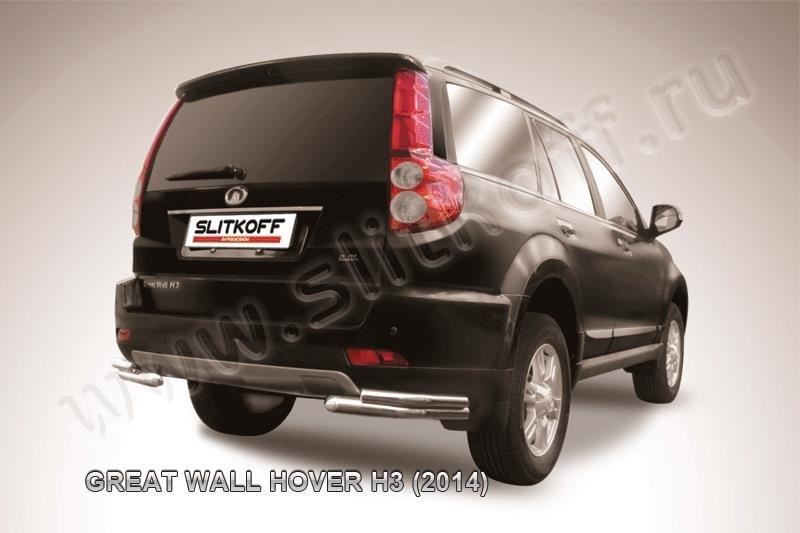 Slitkoff GWHNR-H3-014 защита заднего бампера уголки d57+ d42 Great Wall Hover H3 (2014)