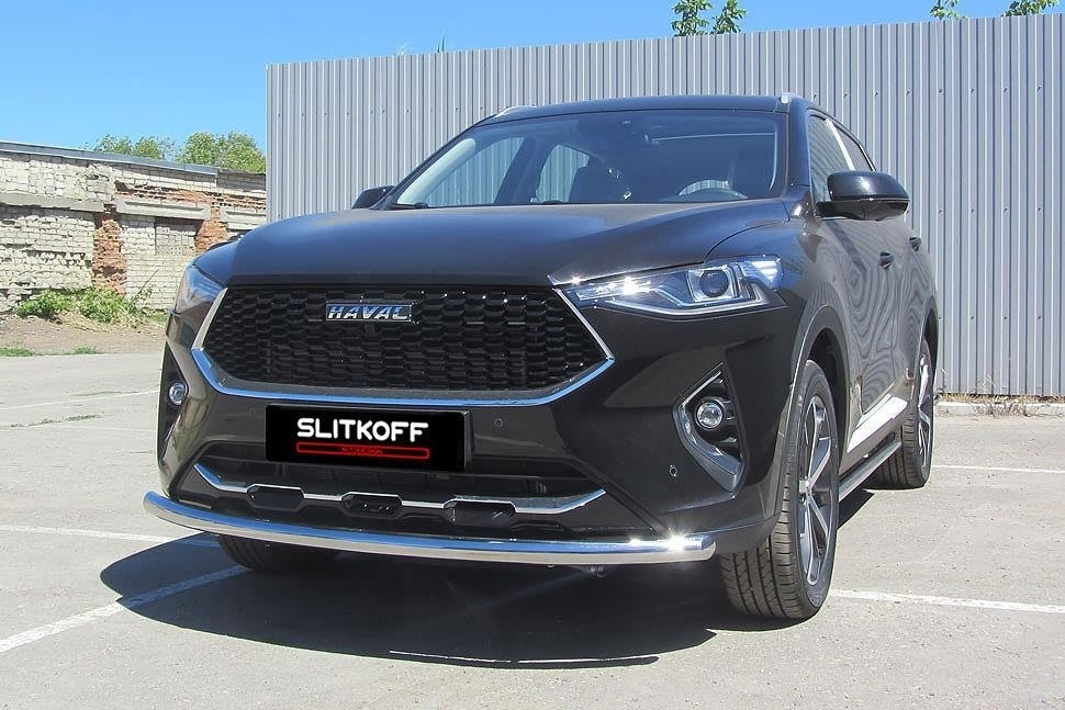 Slitkoff HavF7003 защита переднего бампера d57 Haval F7 (2019)