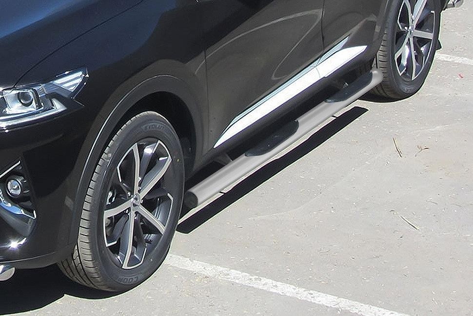 Slitkoff HavF7004S защита порогов d76 с проступями серебристая Haval F7 (2019)
