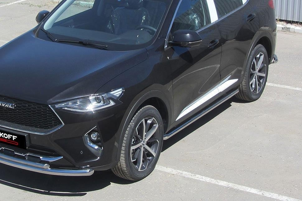Slitkoff HavF7006 защита порогов d57 труба Haval F7 (2019)