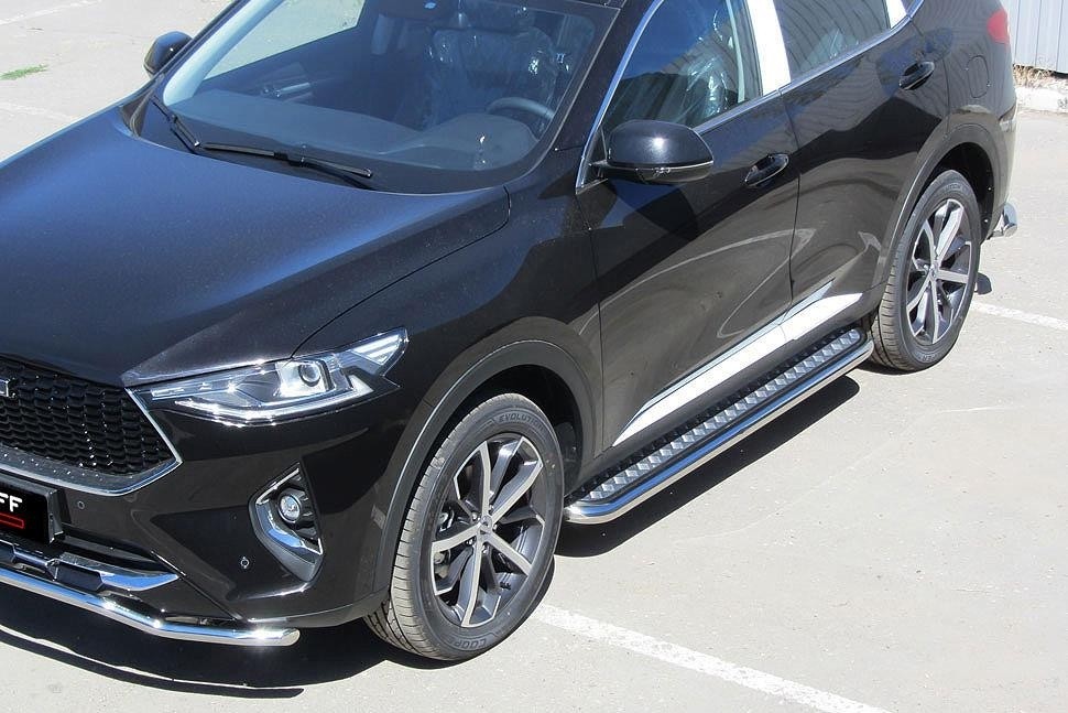 Slitkoff HavF7007 защита порогов d57 с листом Haval F7 (2019)