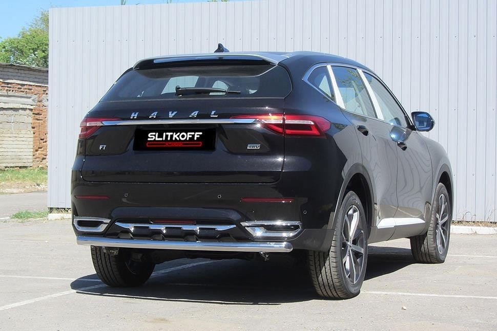 Slitkoff HavF7009 защита заднего бампера d57 Haval F7 (2019)