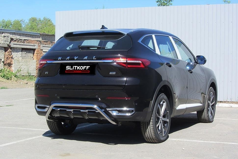 Slitkoff HavF7010 защита заднего бампера d42 "скоба" Haval F7 (2019)