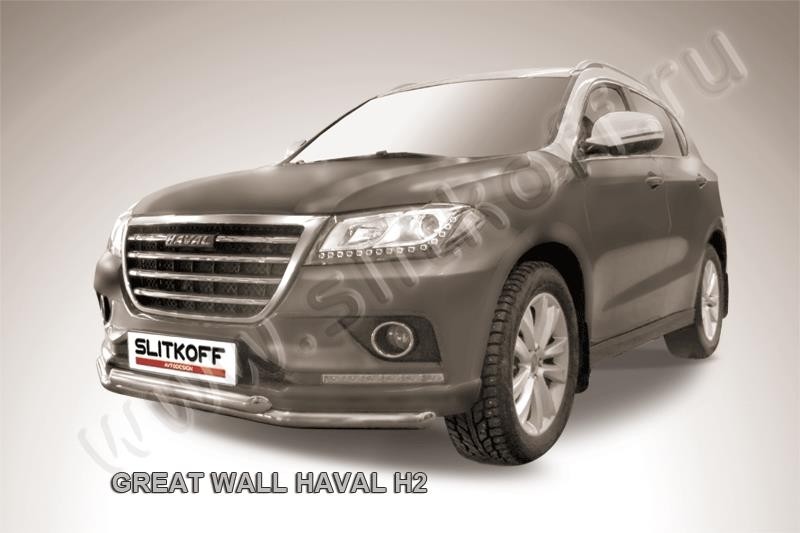 Slitkoff HavH2002 защита переднего бампера d57+ d57 Haval H2