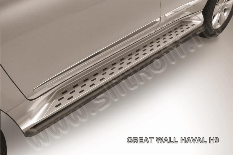 Slitkoff HavH9007B защита штатного порога d42 черная Haval H9