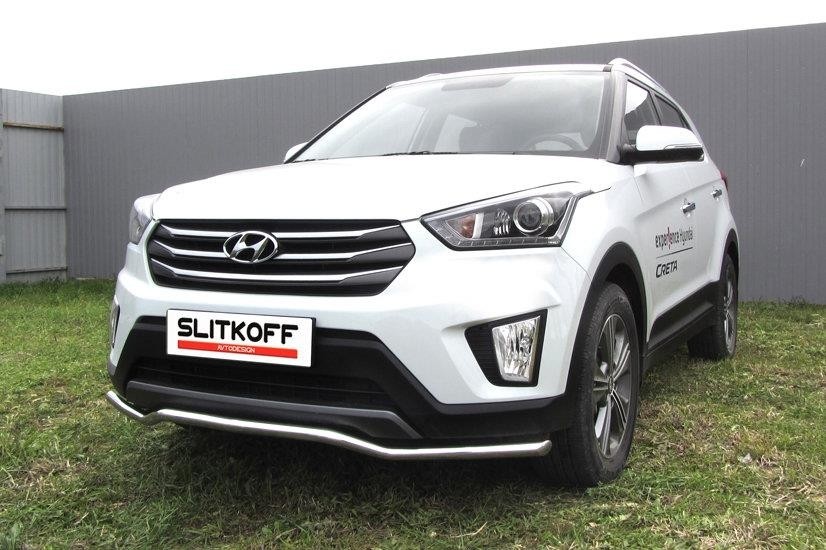 Slitkoff HCRET4WD001 защита переднего бампера d42 "волна" Hyundai Creta 4WD 2016